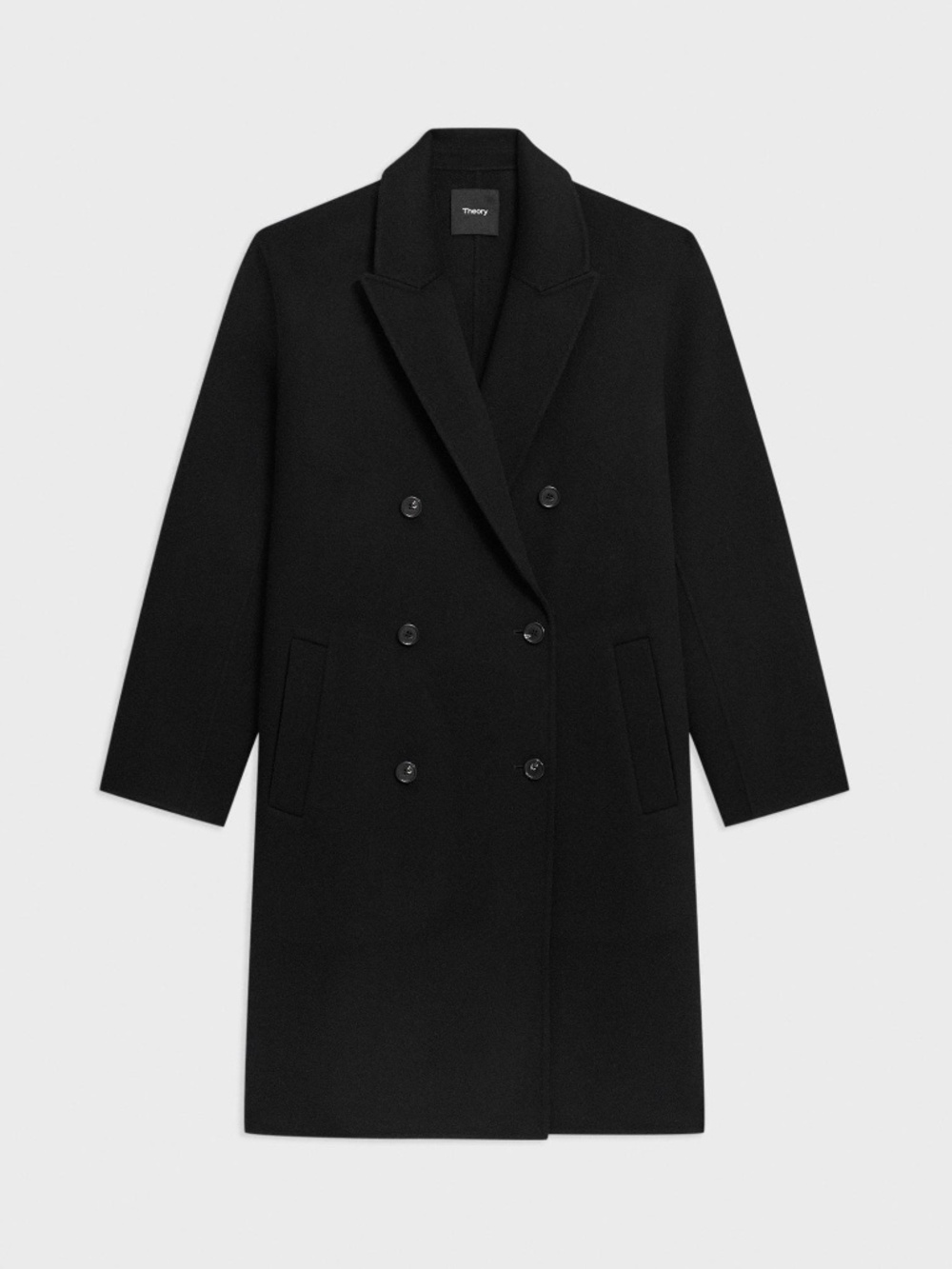 Theory double breasted coat in double-faced wool cashmere